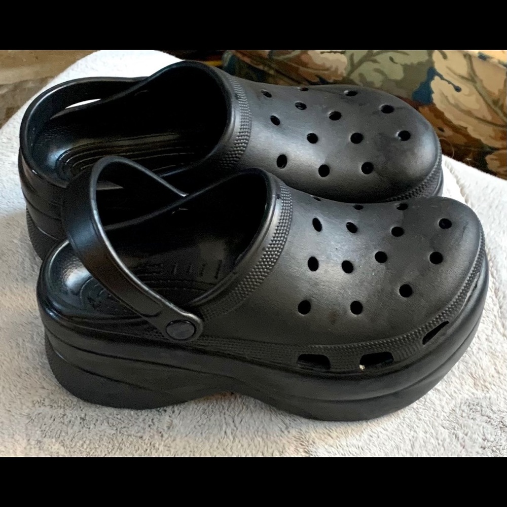 Croc Look Platforms, Black, 10, New!